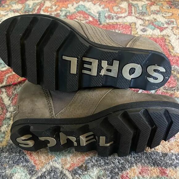 Sorel Women’s  7.5 Lexie Grey Taupe Pink Lace Up Wedge Boots Quarry NL3046-052 - Picture 8 of 8